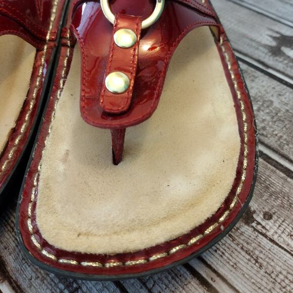 Alegria | Sangria Red Patent Leather Sandals #POR-124 Women's 40 / US 9.5-10 - Picture 4 of 9